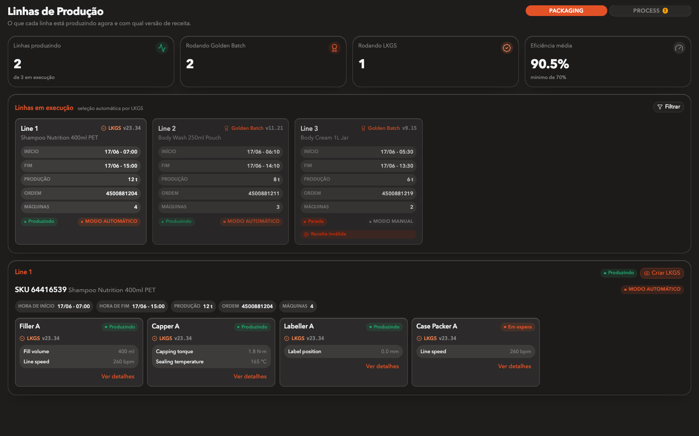 Real product screen